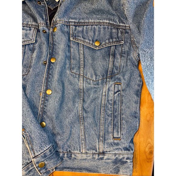 Eagles Ridge Outfitters Denim Jacket Mens S Hooded Quilted Lined Full Zip Blue - Picture 2 of 7